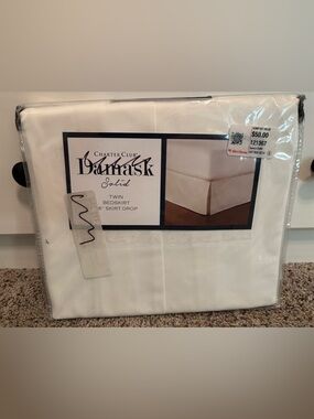 Charter Club White Damask Twin Bedskirt